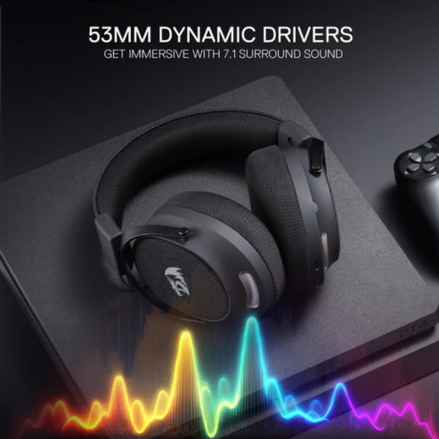 Redragon H858 casque de jeu, tri-mode 2.4GHz / Bluetooth / filaire, coloris gris